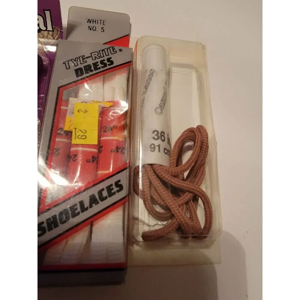 Lot Of 7 Shoelaces Casual Vintage Laces Various Sizes And Colors Blk Brown‎ Wht